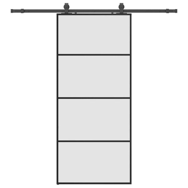 vidaXL Schiebet&uuml;r mit Beschlag Schwarz 90x205 cm ESG-Glas