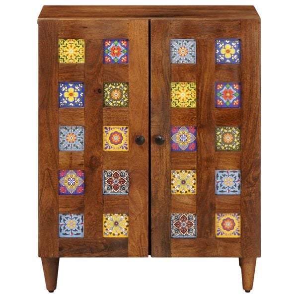 vidaXL Sideboard Walnuss 60 x 33,5 x 75 cm Massivholz Mango