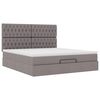 vidaXL Ottoman-Bett mit Matratze Taupe 180x200 cm Stoff