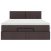 vidaXL Ottoman-Bett mit Matratze Dunkelbraun 140x190 cm Stoff