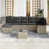 vidaXL Garten-Sofa-Set mit Kissen 8 pcs Hellgrau Poly Rattan