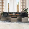 vidaXL Garten-Sofa-Set mit Speicher 9 pcs Grau Poly Rattan