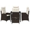 vidaXL Garten Essgruppe mit Kissen 5 pcs Braun Poly-Rattan