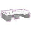 vidaXL 11-tlg. Garten-Sofagarnitur mit Kissen Beige Poly Rattan