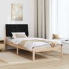 vidaXL Bettgestell mit gepolstertem Kopfteil Braun 90 x 200 cm