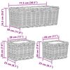 vidaXL Blumentopfkorb mit Speicher 3 pcs Grau Kubu Rattan