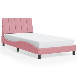 vidaXL Bettgestell ohne Matratze "Hanko" Rosa 100x200 cm Samt