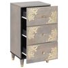 vidaXL Sideboard Grau und Gold 40 x 33 x 75 cm Massivholz Mango