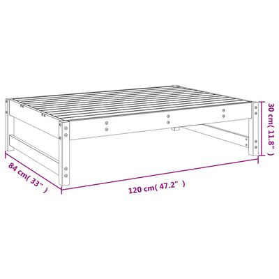 vidaXL Gartenhocker Honigbraun 120x80 cm Massivholz Kiefer