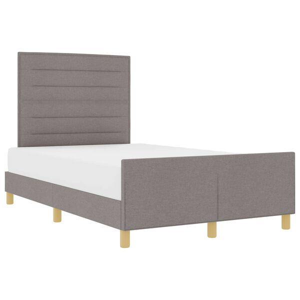 vidaXL Bettgestell mit Kopfteil Taupe 140 x 200 cm Stoff