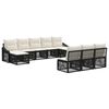 vidaXL Gartensofa-set 10 stk. Schwarz Poly-Rattan
