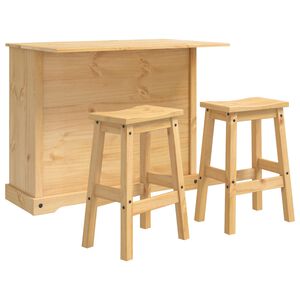 vidaXL K&uuml;cheninsel Set 3 stk. CORONA Honigwachs 112 x 70 x 91,5 cm