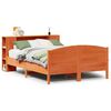 vidaXL Massivholzbett mit Regal ohne Matratze Wachsbraun 140x190 cm