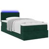 vidaXL Ottomane Bett mit Matratze & LEDs Dunkelgr&uuml;n 90x200 cm Samt
