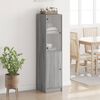 vidaXL Highboard mit Glast&uuml;r Grau Sonoma 35x37x142 cm