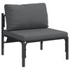 vidaXL Gartensofa-set mit Kissen 3 pcs Schwarz Stahl