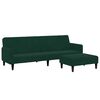 vidaXL Schlafsofa 2-Sitzer mit Fu&szlig;hocker Dunkelgr&uuml;n Samt