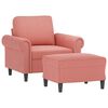 vidaXL Sessel mit Hocker Rosa 60 cm Samt