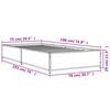 vidaXL Bettgestell Schwarz 75x190 cm Holzwerkstoff und Metall