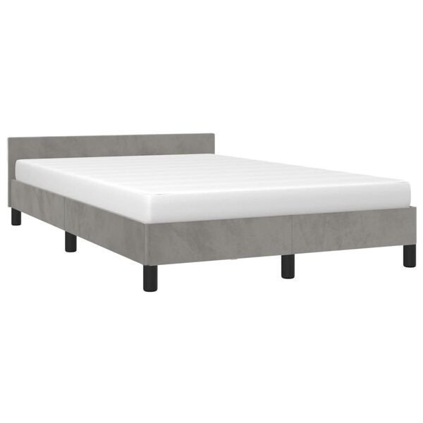 vidaXL Bettgestell ohne Matratze Hellgrau 120x190 cm Samt