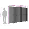 vidaXL Paravent 6-tlg. Grau Poly Rattan
