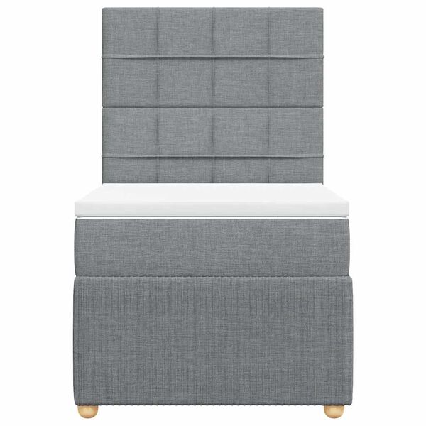 vidaXL Boxspringbett mit Matratze Hellgrau 90x200 cm Stoff