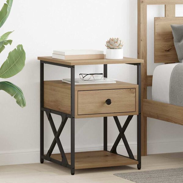 vidaXL Nachttisch Artisan-Eiche 40 x 42 x 55 cm Holzwerkstoff