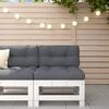 vidaXL Mittelsofa mit Kissen Wei&szlig; Massivholz Kiefer