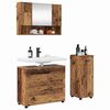 vidaXL Badezimmerm&ouml;bel-Set mit T&uuml;r 3 pcs Altholz Sperrholz und Metall