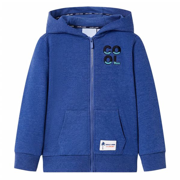 Kinder-Kapuzenpullover mit Rei&szlig;verschluss Dunkelblau Melange 92
