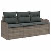 vidaXL Gartensofa-set 3 stk. Grau Poly-Rattan