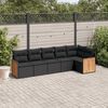 vidaXL 6-tlg. Garten-Sofagarnitur mit Kissen Schwarz Poly Rattan