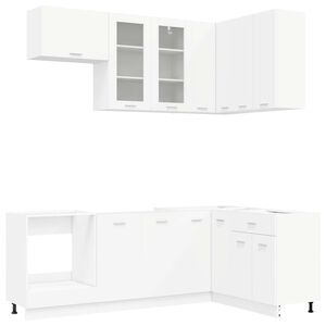 vidaXL K&uuml;cheneinheit LYON 8 stk. Wei&szlig; Holzwerkstoff