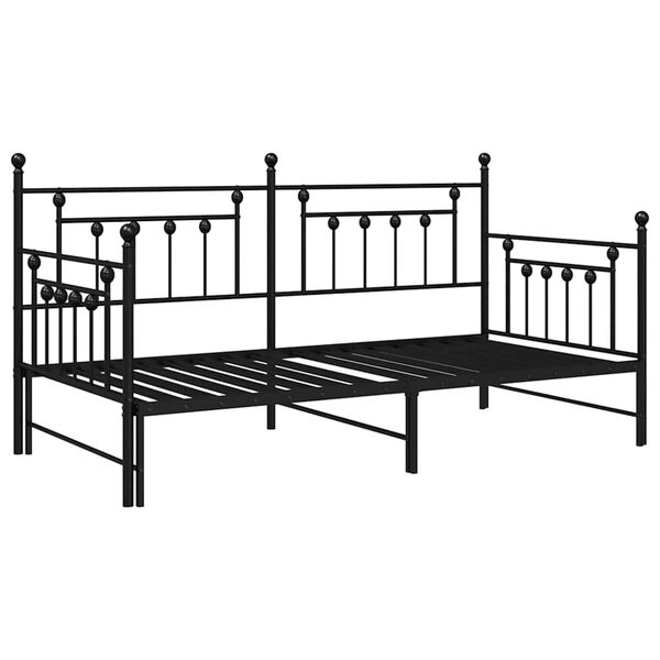 vidaXL Tagesbettrahmen Schwarz 100 x 190 cm Stahl