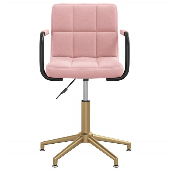 vidaXL Esszimmerst&uuml;hle 2 Stk. Drehbar Rosa Samt