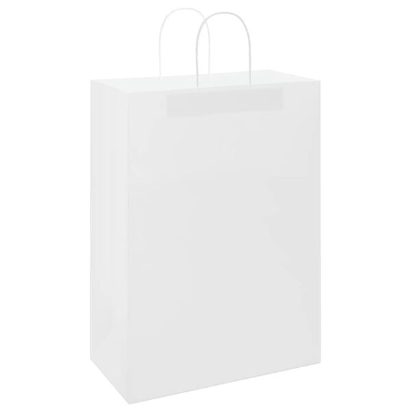 vidaXL Papiertragetaschen 250 Stk. mit Henkeln Wei&szlig; 32x17x44 cm