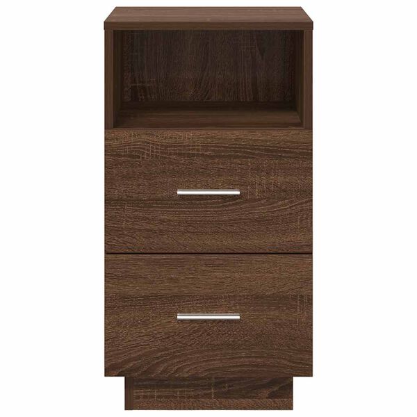 vidaXL Nachttisch mit 2 Schubladen Braun Eichen-Optik 36x36x68 cm