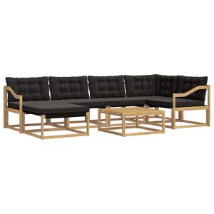 vidaXL Outdoor-Sofagarnitur 7 stk. Wei&szlig; und Schwarz Massivholz Akazie