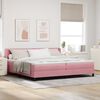 vidaXL Boxspringbett mit Matratze Rosa 200 x 200 cm Polyester