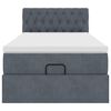vidaXL Ottoman-Bett mit Matratze Dunkelgrau 100x200 cm Samt