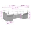 vidaXL Gartensofa-set mit Kissen 6 pcs Schwarz Poly-Rattan