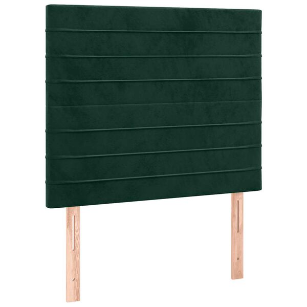 vidaXL LED Kopfteil Dunkelgr&uuml;n 100x5x118/128 cm Samt