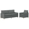 vidaXL Sofa Set 2 stk. Dunkelgrau Stoff