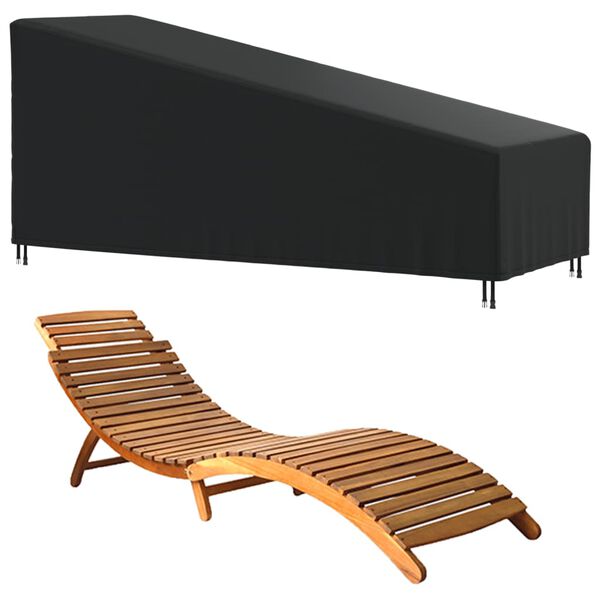 vidaXL Sonnenliegen-Abdeckung Schwarz 195x76x40/80 cm 420D Oxford