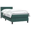 vidaXL Boxspringbett mit Matratze Dunkelgr&uuml;n 90x210 cm Samt