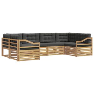 vidaXL Outdoor-Sofagarnitur 6 stk. Wei&szlig; und Anthrazit Polyester