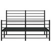 vidaXL Bettgestell mit Kopf- und Fu&szlig;teil Metall Schwarz 140x190 cm