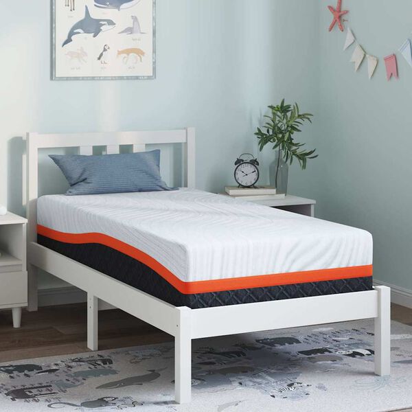 vidaXL Matratze Wei&szlig; und Grau 80 x 160 cm Jacquard-Stoff