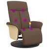 vidaXL Massagesessel mit Fu&szlig;teil Braun Stoff