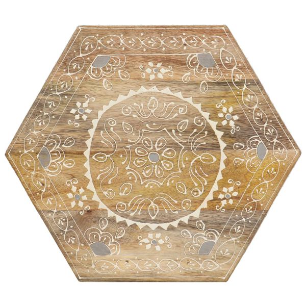 vidaXL Beistelltisch Handbemalt 38&times;33&times;42 cm Mango Massivholz